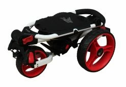 Axglo TriLite 3 Wheel Golf Trolley | White/Red -Balls Powa Shop Axglo TriLite Wheel Golf Trolley White Red 1