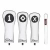 Titleist White & Black Leather Headcovers TA20TASCWB 2 Titleist White & Black Leather Headcovers TA20TASCWB -Balls Powa Shop Titleist White Black Leather Headcovers TA20TASCWB 76