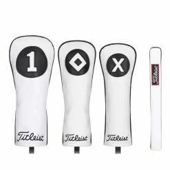 Titleist White & Black Leather Headcovers TA20TASCWB